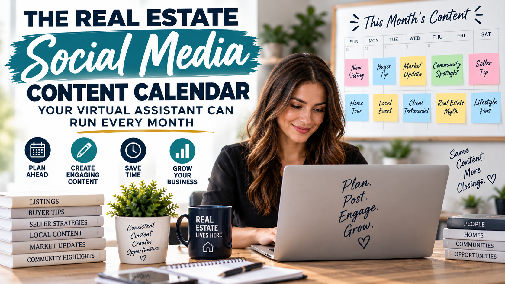 The Real Estate Social Media Content Calendar Your Virtual Assistant Can Run Every Month